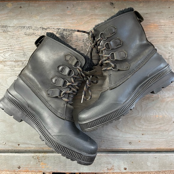 Vintage Sorel Badger black leather waterproof boots | size 10 - Picture 2 of 10